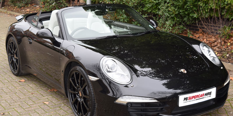Porsche 911 Hire front with top down