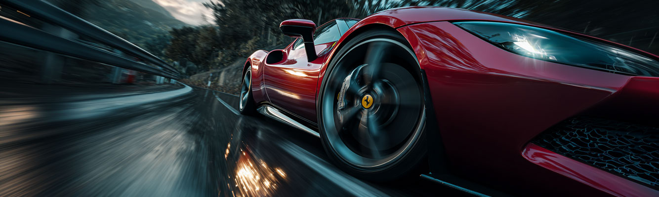 Ferrari supercar hire working on the road